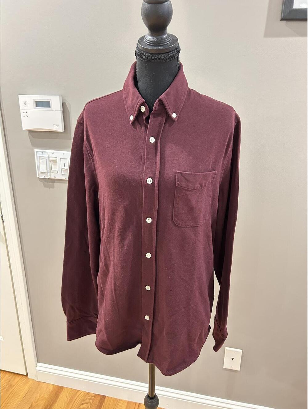 J.Crew Burgundy Button-Down Shirt Men's Size S